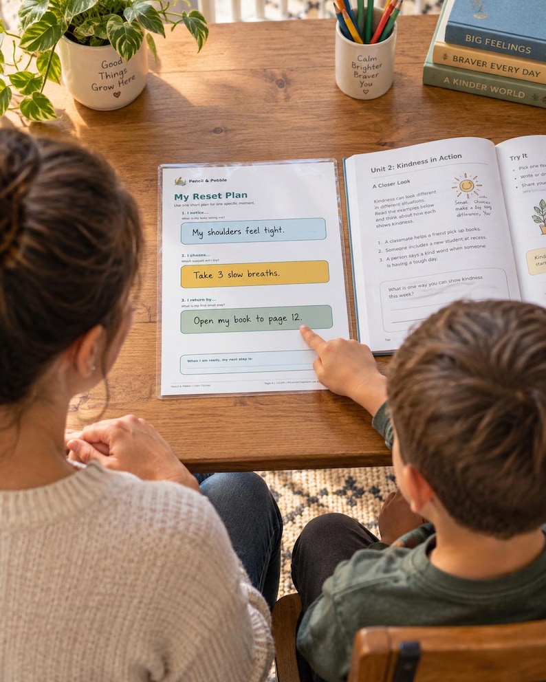 Calm Down Corner Kit, Calm Choice Cards and Reset Plan listing preview