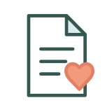 Document and heart illustration for free resources